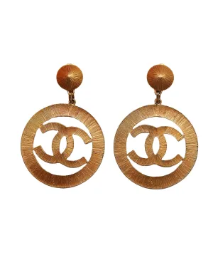 Chanel 24k Gold 27 Series Sunburst Collectable Clip On Earrings 90250307