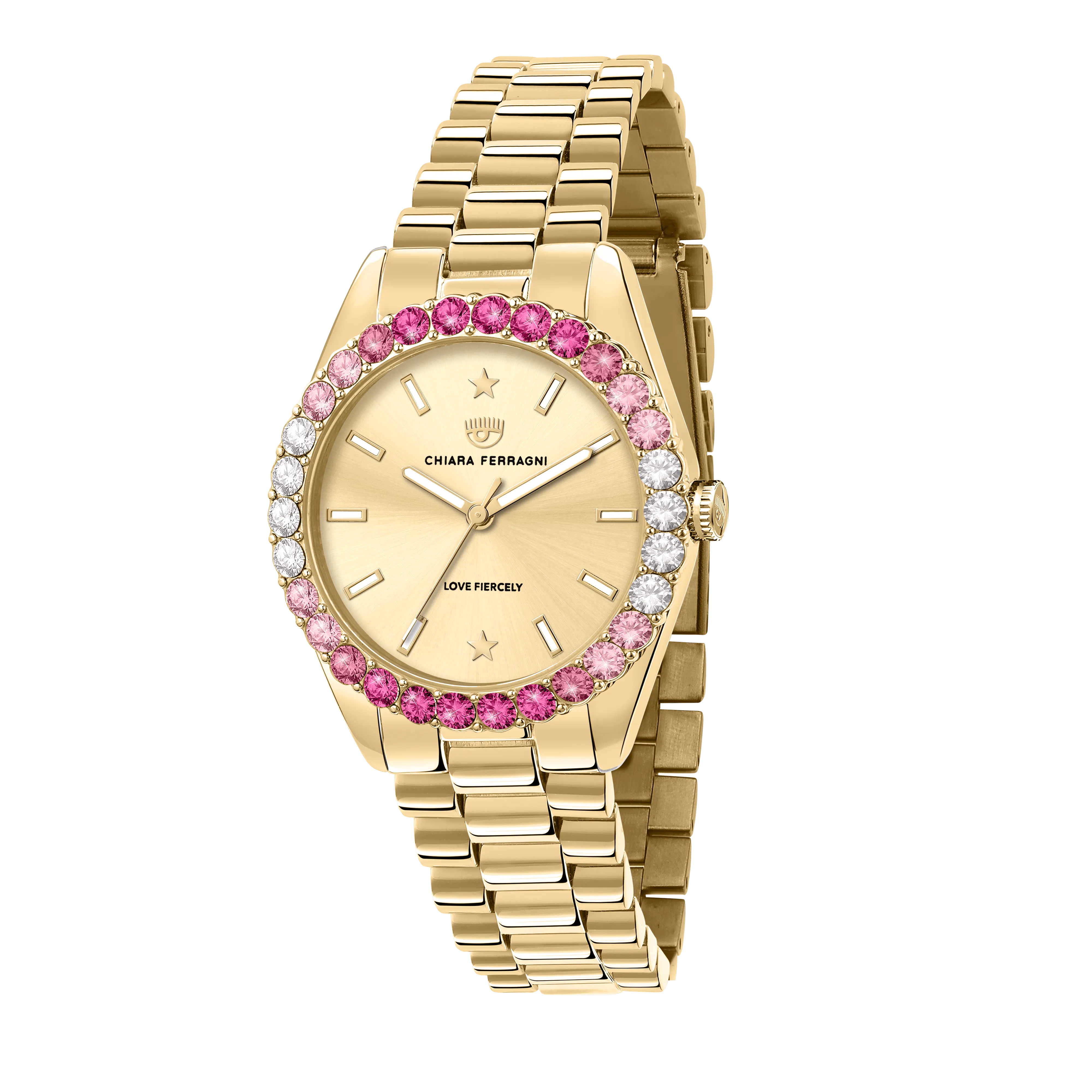 Chiara Ferragni Everyday Pink Zircon Gold Watch
