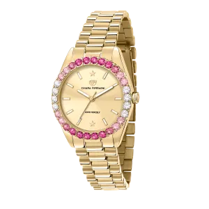 Chiara Ferragni Everyday Pink Zircon Gold Watch