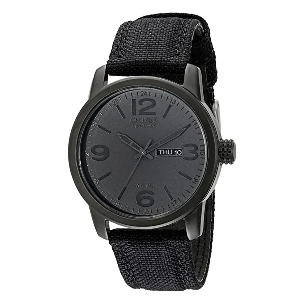 Citizen Mens Eco-Drive Black Dial Stainless Steel Band Watch - BM8475-00F