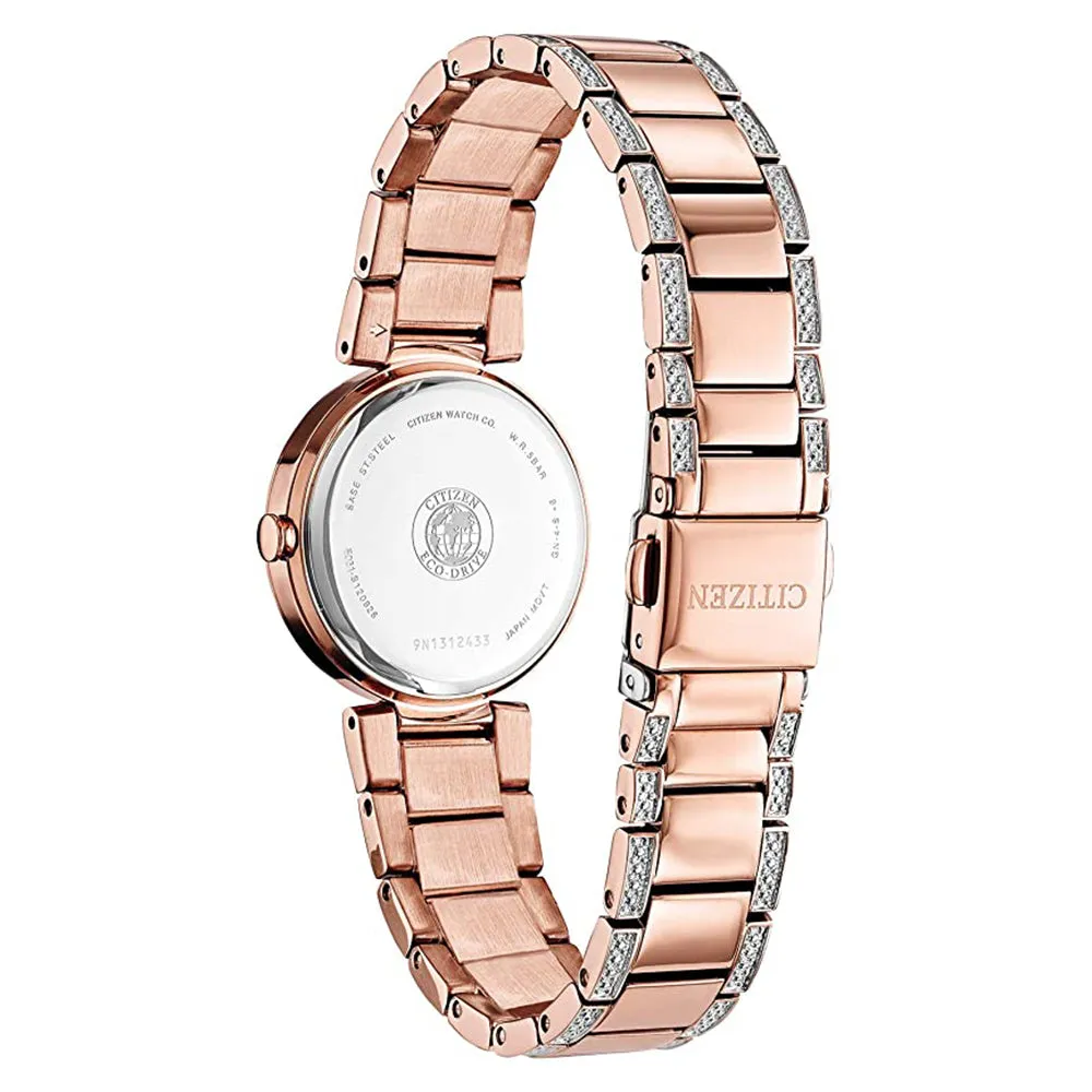 Citizen Womens Silhouette Crystal White Dial Bracelet Dress Watch - EM0843-51D