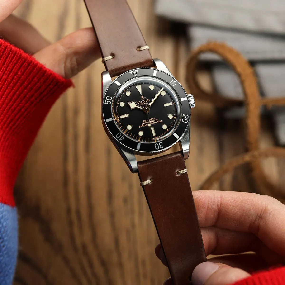Cromford Horween Shell Cordovan Leather Watch Strap - Dark Brown
