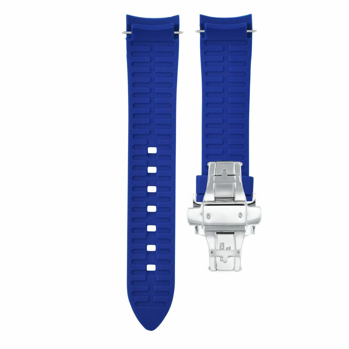 CURVED END SILICONE WATCH BAND RUBBER STRAP 18MM 19MM,20MM 21MM 22MM 24MM  CLASP
