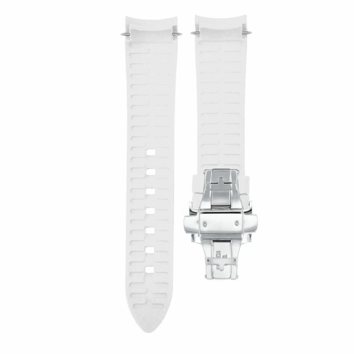CURVED END SILICONE WATCH BAND RUBBER STRAP 18MM 19MM,20MM 21MM 22MM 24MM  CLASP