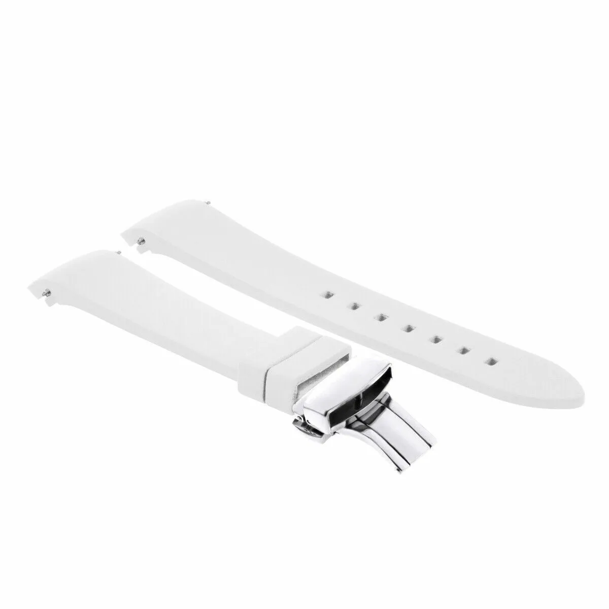 CURVED END SILICONE WATCH BAND RUBBER STRAP 18MM 19MM,20MM 21MM 22MM 24MM  CLASP