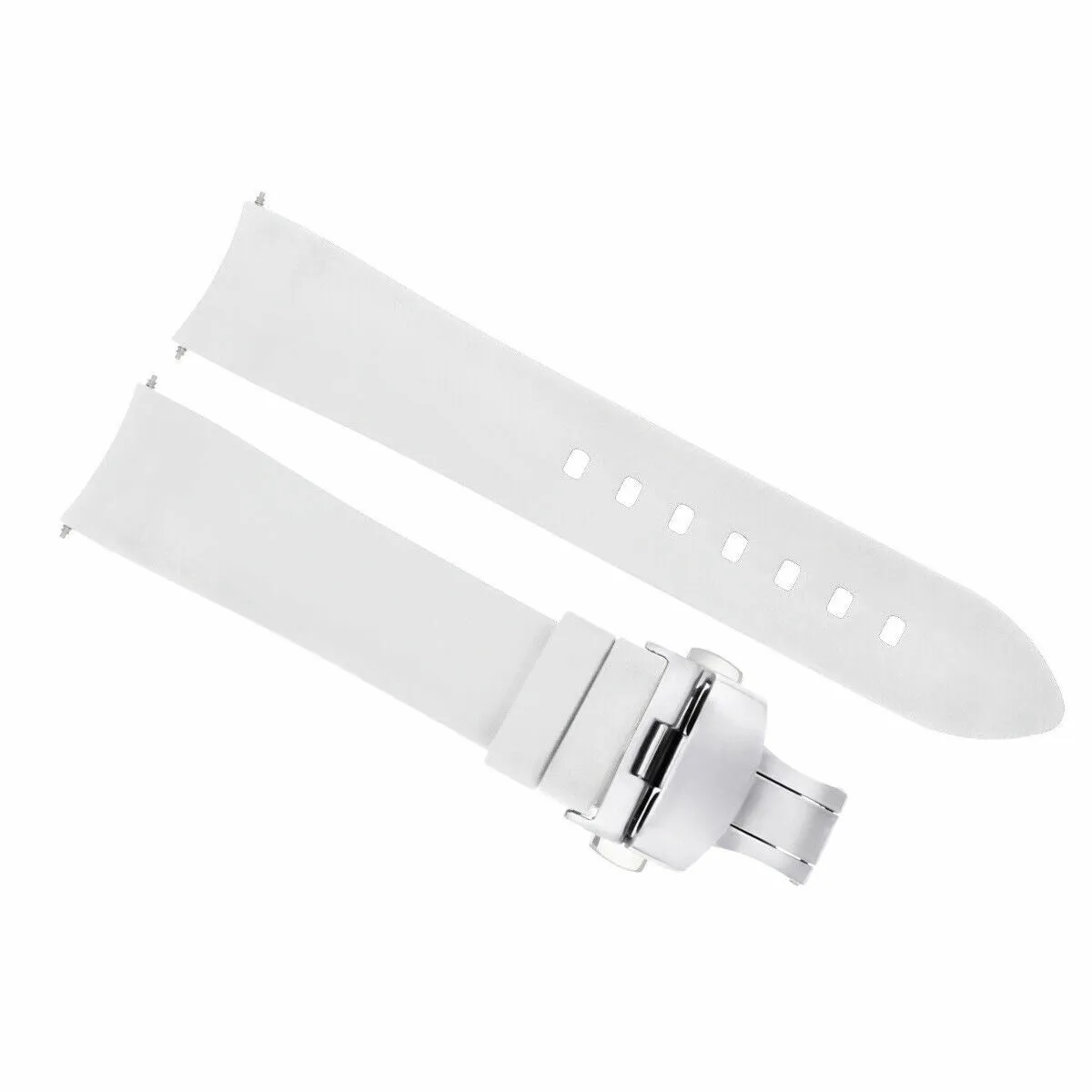CURVED END SILICONE WATCH BAND RUBBER STRAP 18MM 19MM,20MM 21MM 22MM 24MM  CLASP