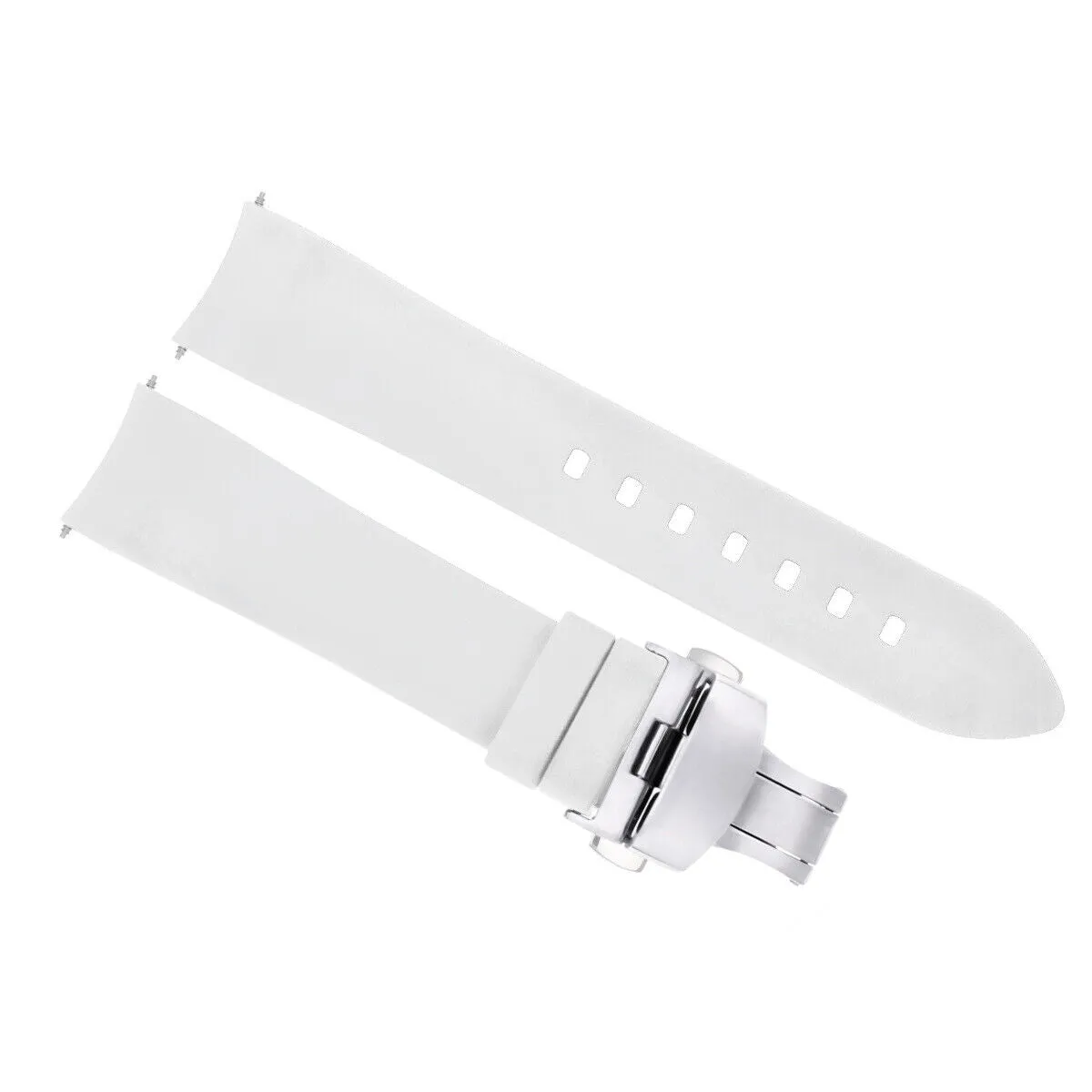 CURVED END SILICONE WATCH BAND RUBBER STRAP 18MM 19MM,20MM 21MM 22MM 24MM  CLASP