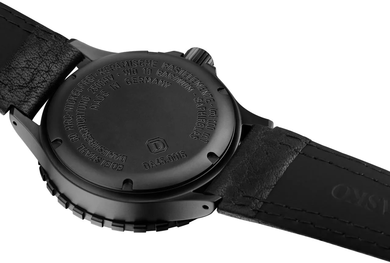 Damasko Watch DA 45 Black PVD Leather Pin