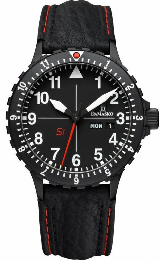 Damasko Watch DK 10 Black PVD Leather Pin