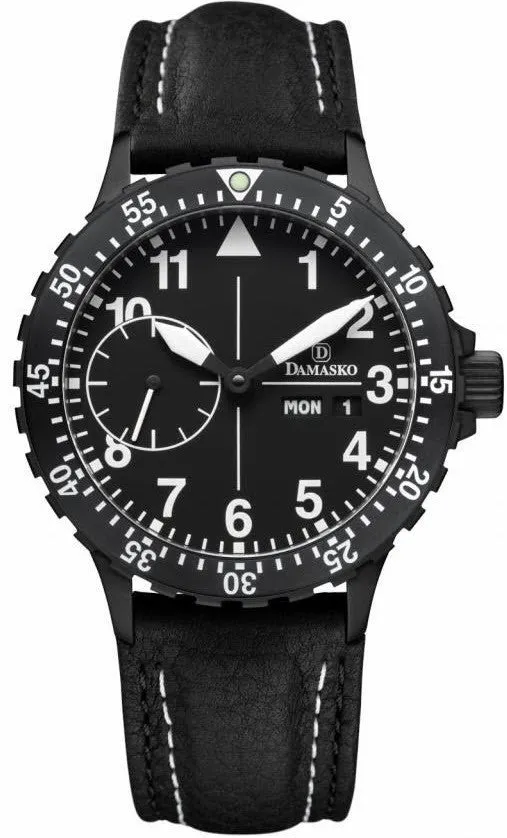 Damasko Watch DK 14 Black PVD Leather Pin