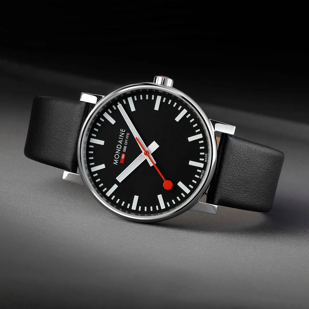 evo,2 Black vegan Leather, 43 mm