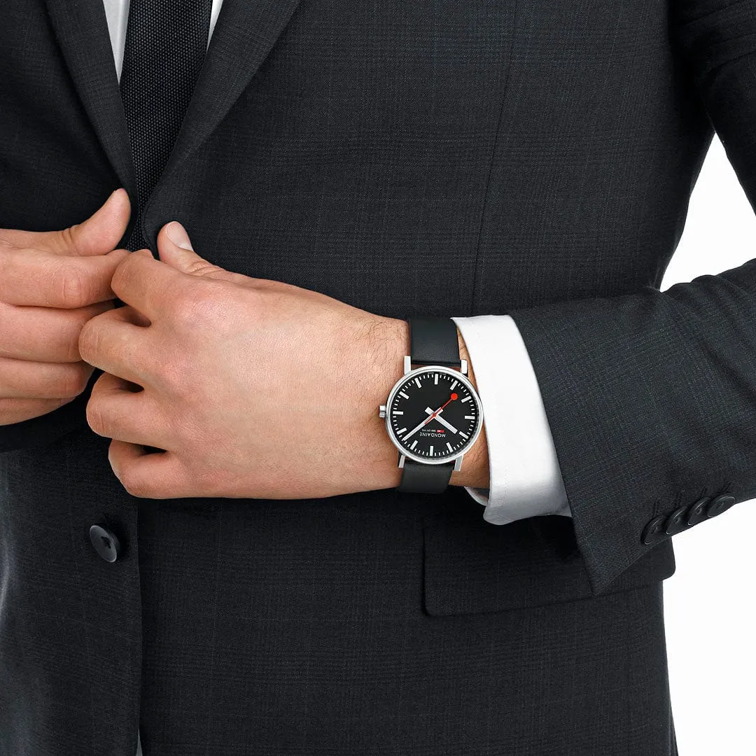 evo,2 Black vegan Leather, 43 mm