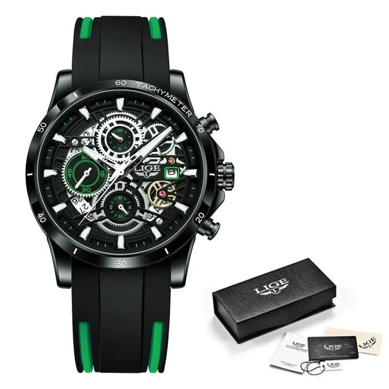 Famous Brand Sport Chronograph Fashion Stainless Steel Quartz Wristwatch