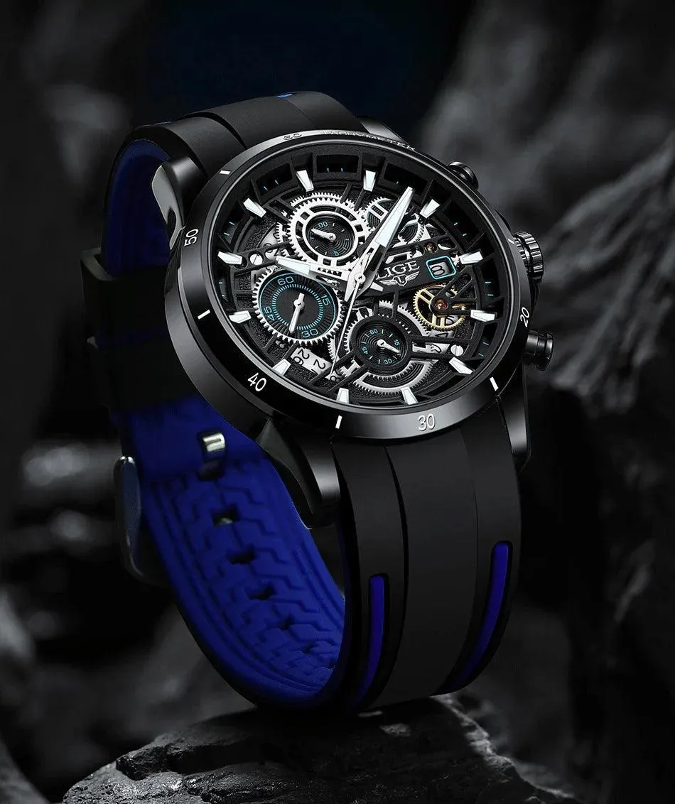 Famous Brand Sport Chronograph Fashion Stainless Steel Quartz Wristwatch