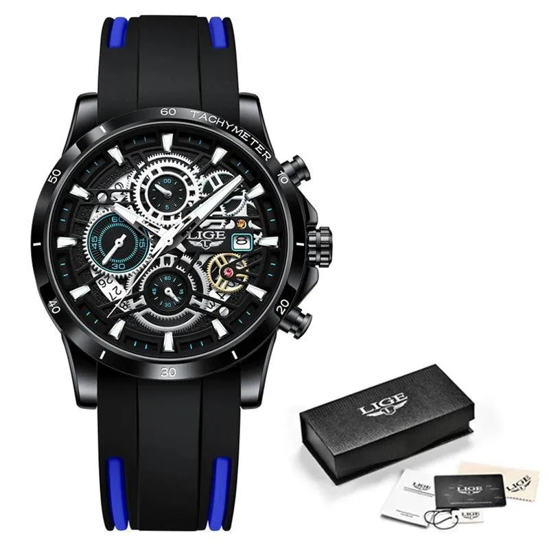 Famous Brand Sport Chronograph Fashion Stainless Steel Quartz Wristwatch