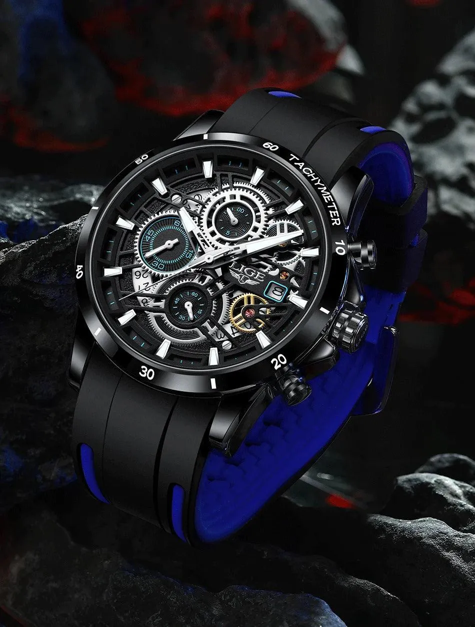 Famous Brand Sport Chronograph Fashion Stainless Steel Quartz Wristwatch