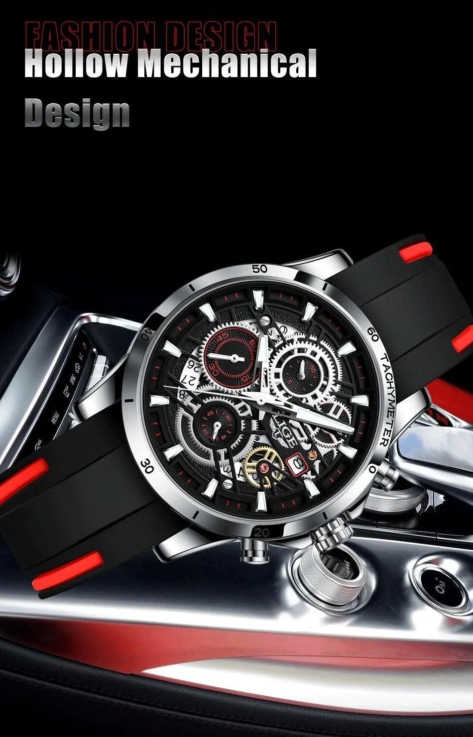 Famous Brand Sport Chronograph Fashion Stainless Steel Quartz Wristwatch