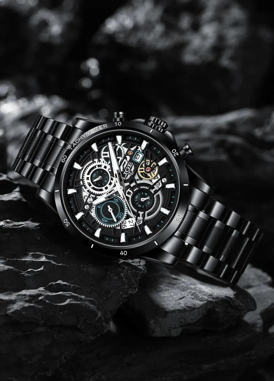 Famous Brand Sport Chronograph Fashion Stainless Steel Quartz Wristwatch