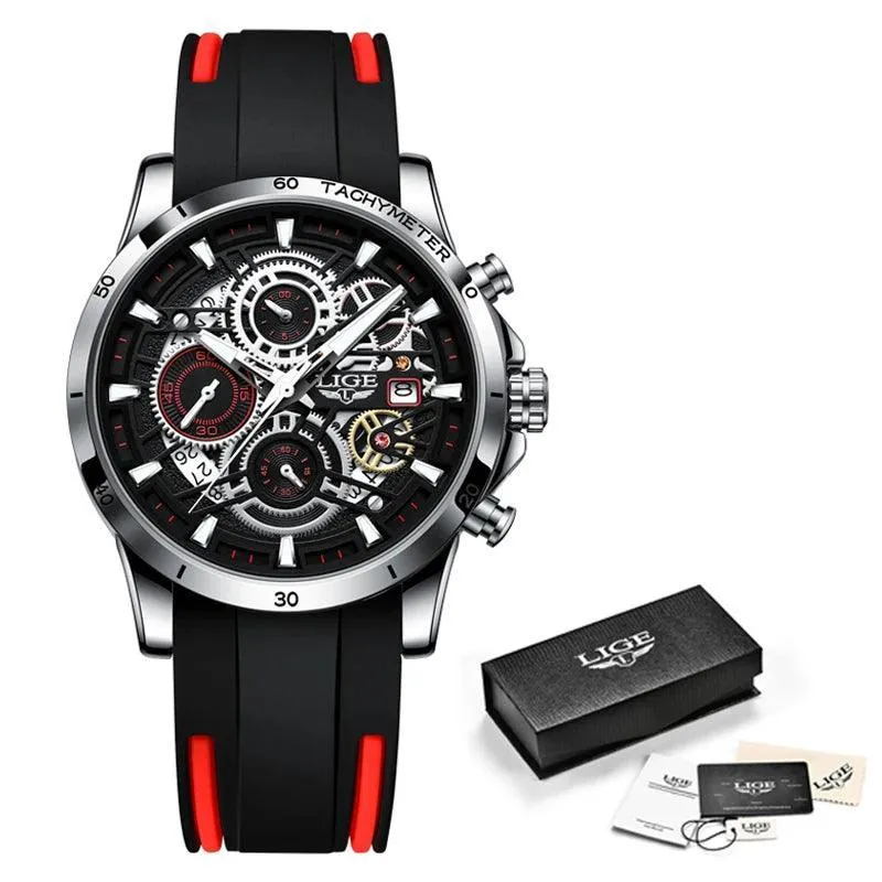 Famous Brand Sport Chronograph Fashion Stainless Steel Quartz Wristwatch