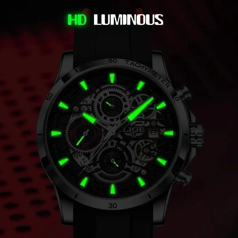 Famous Brand Sport Chronograph Fashion Stainless Steel Quartz Wristwatch