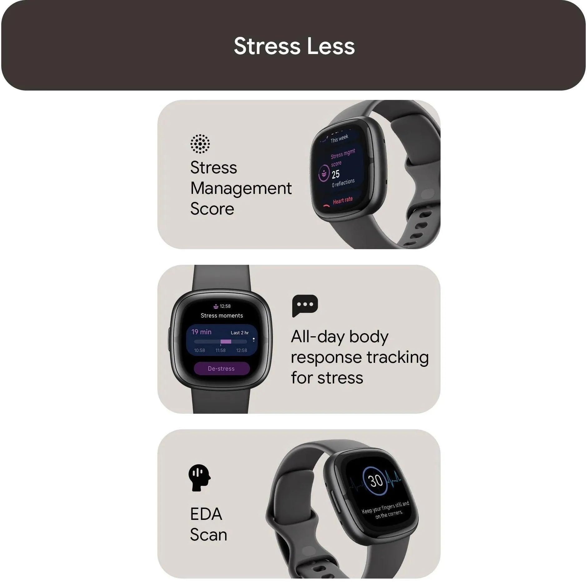 Fitbit Sense 2 Health and Fitness Smartwatch GPS Compatible with Android and iOS Graphite