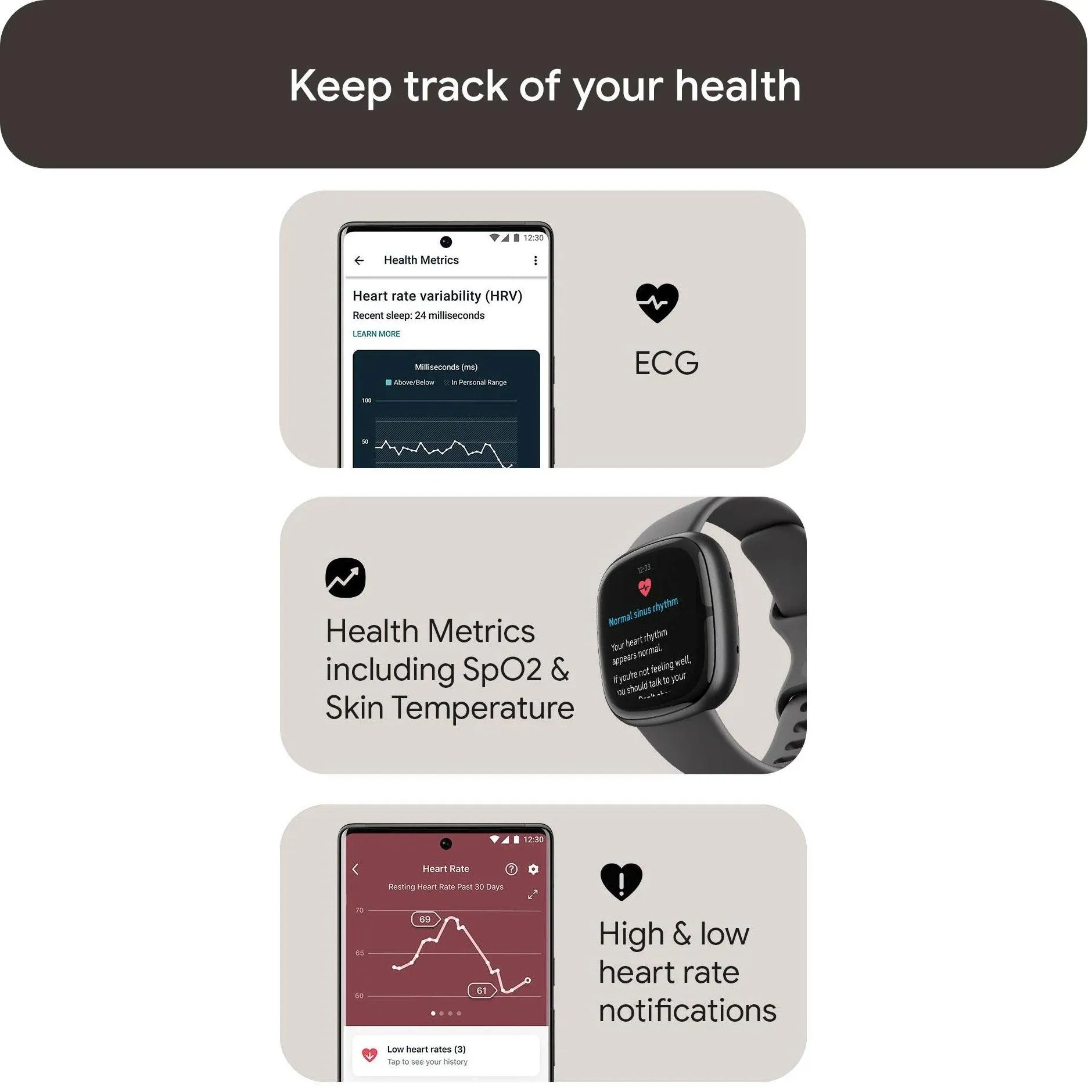 Fitbit Sense 2 Health and Fitness Smartwatch GPS Compatible with Android and iOS Graphite