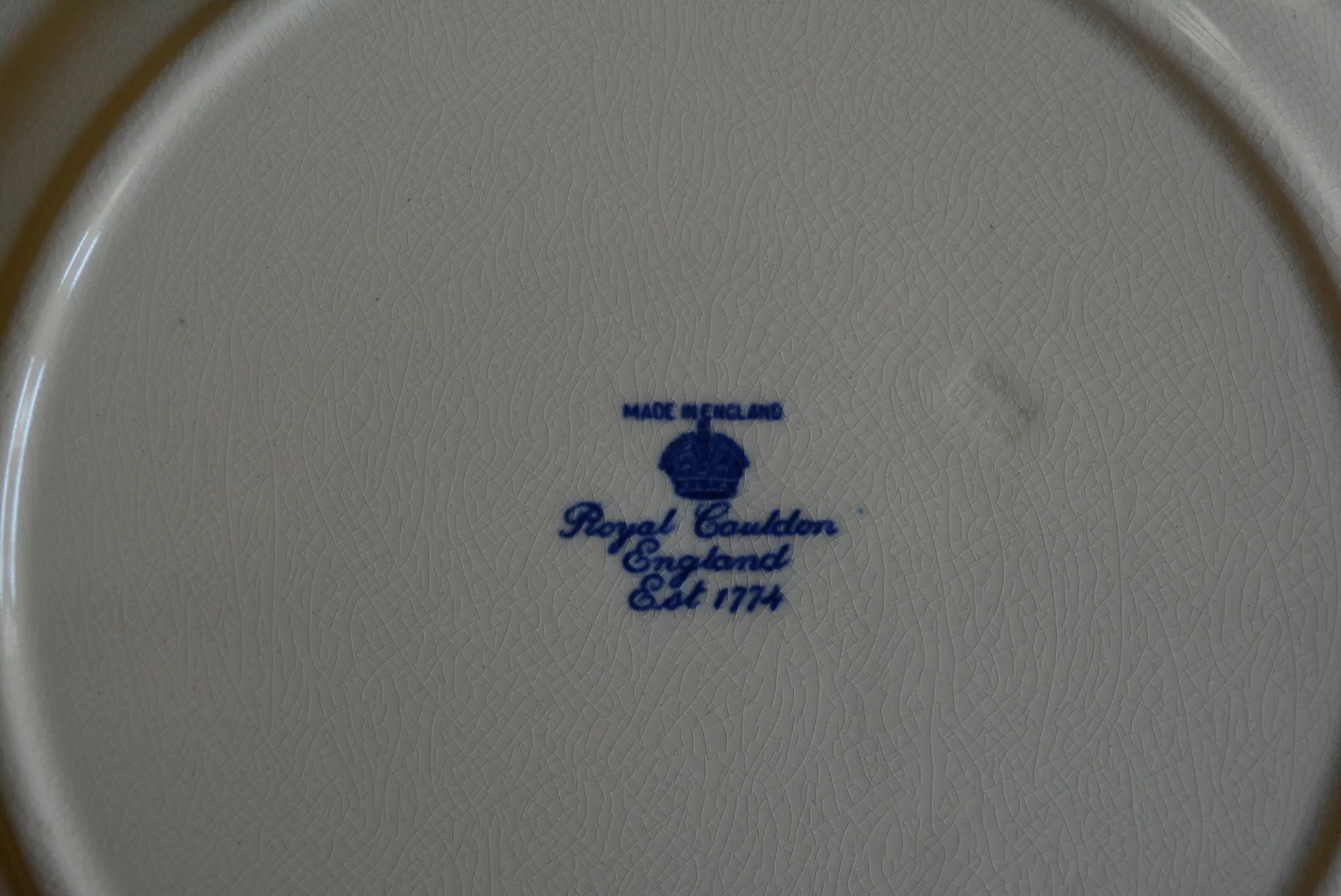 French Country Blue Transferware Charger Round Platter Shepherd Boy w/ His Dog & Sheep Embossed Border