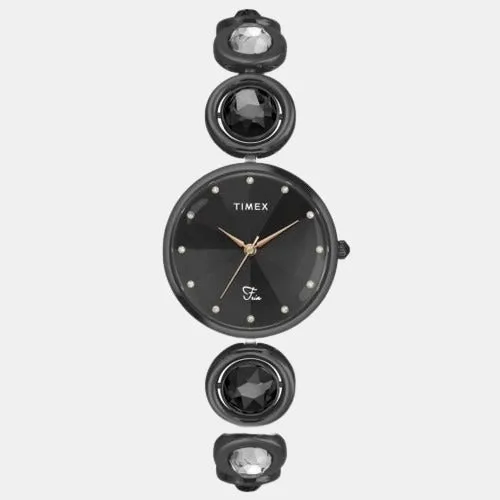 Fria Women Black Analog Stainless Steel Watch TWEL16401