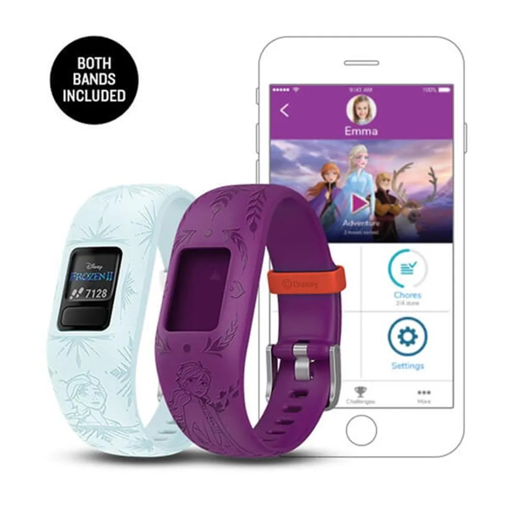 Garmin vivofit Jr 2 Kids Disney Frozen 2 Anna Elsa Silicone Band Fitness/Activity Tracker Smart Watch - 010-01909-44