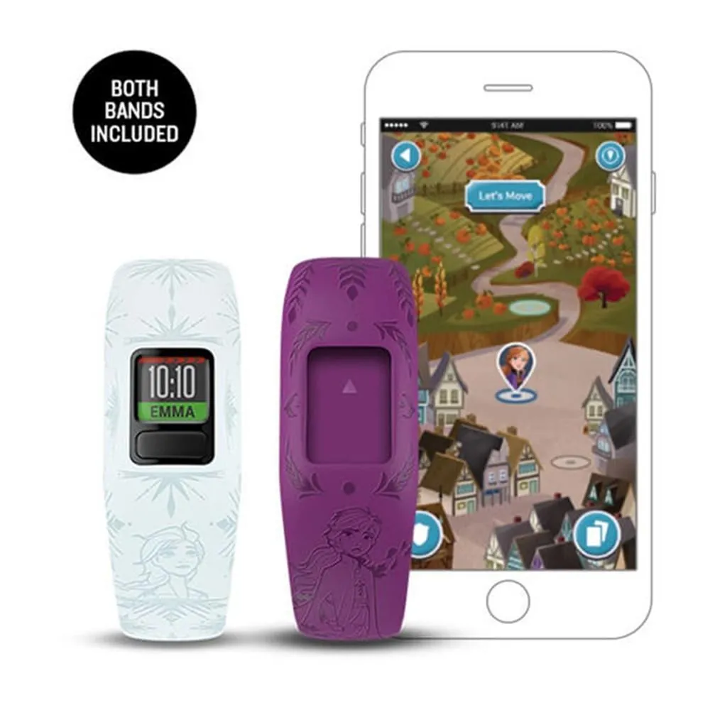 Garmin vivofit Jr 2 Kids Disney Frozen 2 Anna Elsa Silicone Band Fitness/Activity Tracker Smart Watch - 010-01909-44