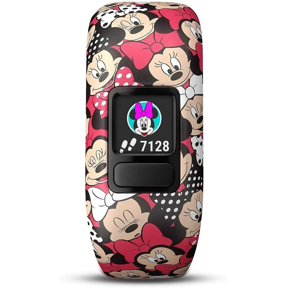 Garmin vivofit Jr 2 Kids Minnie Mouse Pink Black Silicone Stretchy Band Fitness/Activity Tracker Smart Watch - 010-01909-42