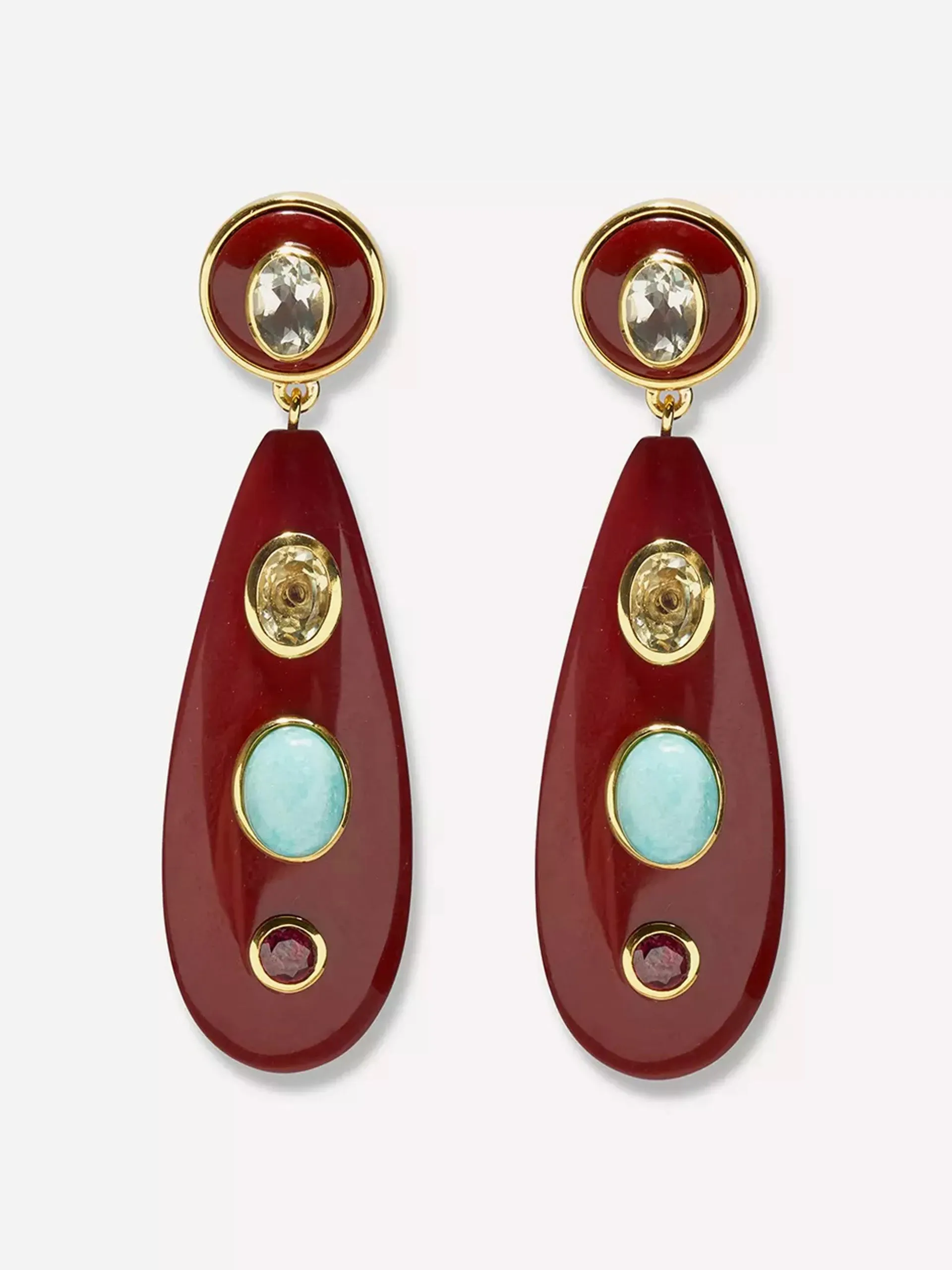 Gold-plated torre drop earrings