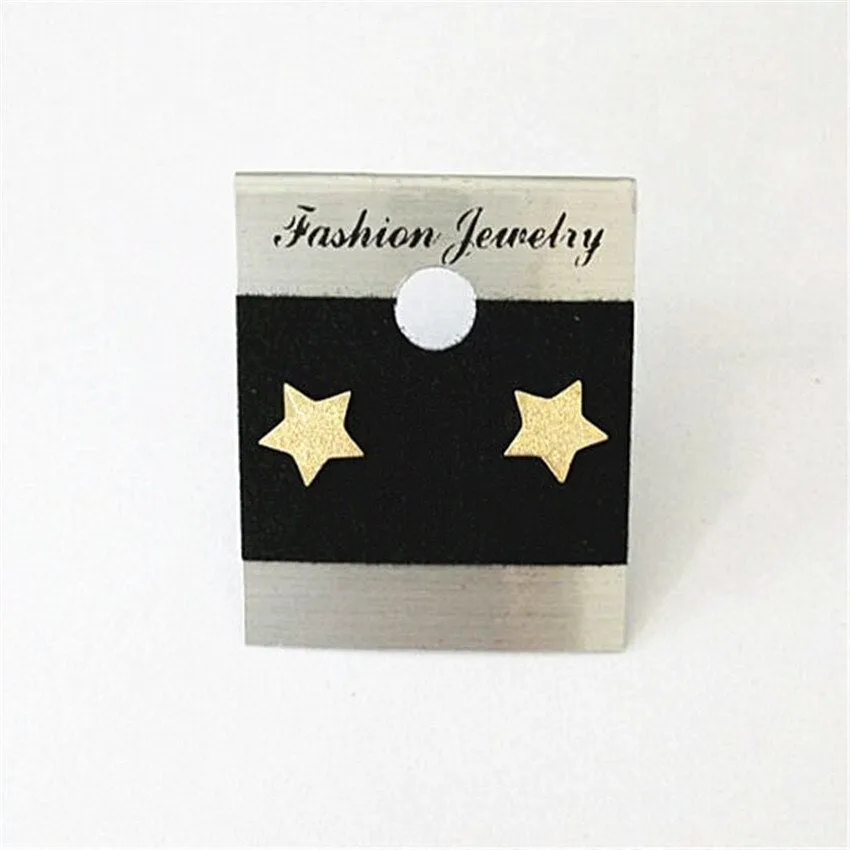 Gold Silver Color Star Stud Earrings Stainless