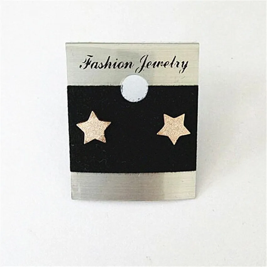 Gold Silver Color Star Stud Earrings Stainless