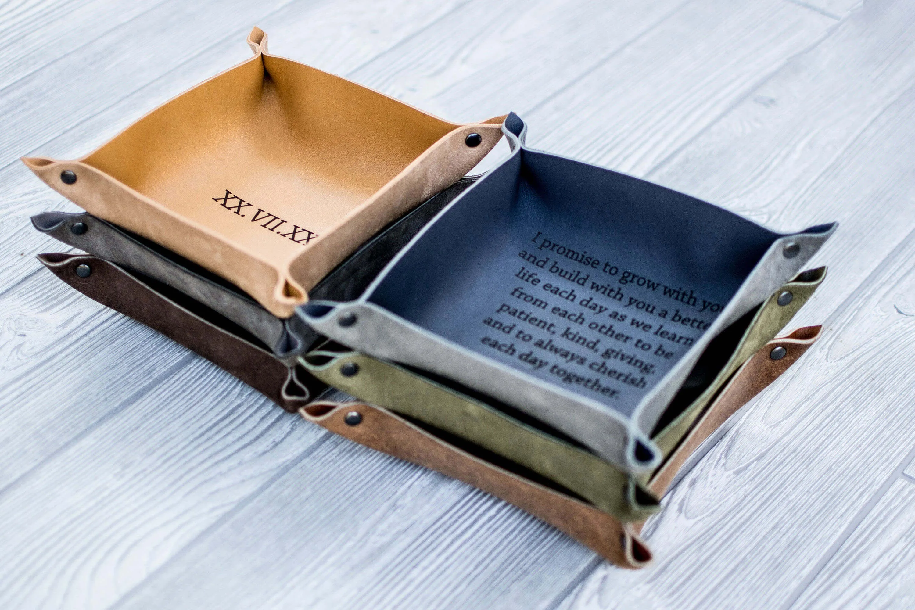 Groomsmen Gift Custom Leather Valet Tray Personalized Catchall Monogram Desk Organizer Engraved Groomsmen Gifts