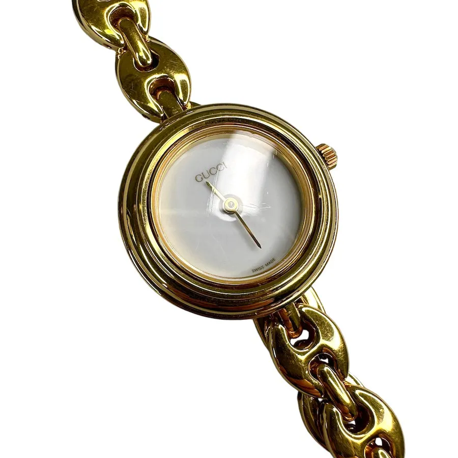 GUCCI INTERCHANGEABLE GOLD BEZEL WATCH