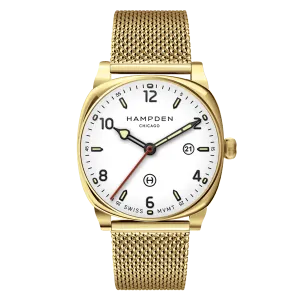 HAMPDEN MODEL 2 Watch Cushion Case Date Indicator Stainless Steel Wristwatch