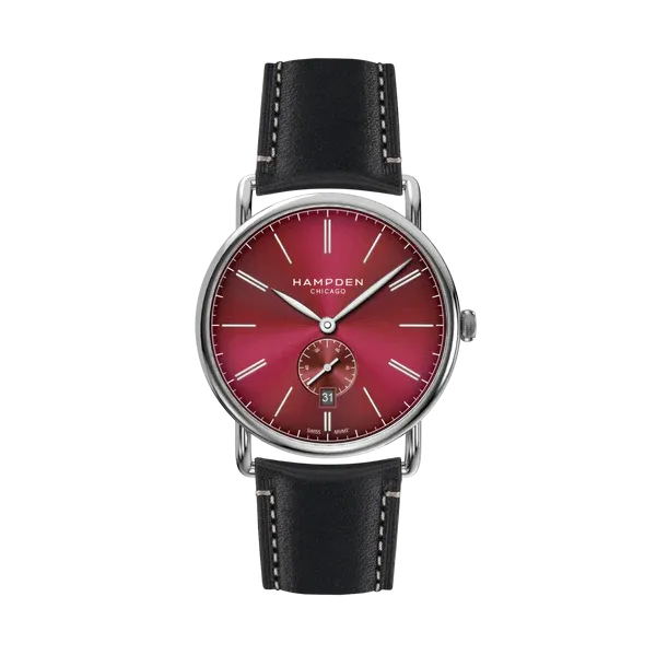 HAMPDEN MODEL 4 Watch Round Case & Wire Lugs Date Indicator 2-Tone Stainless Steel Wristwatch
