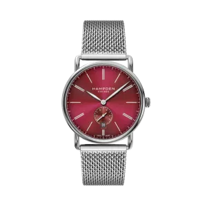 HAMPDEN MODEL 4 Watch Round Case & Wire Lugs Date Indicator 2-Tone Stainless Steel Wristwatch