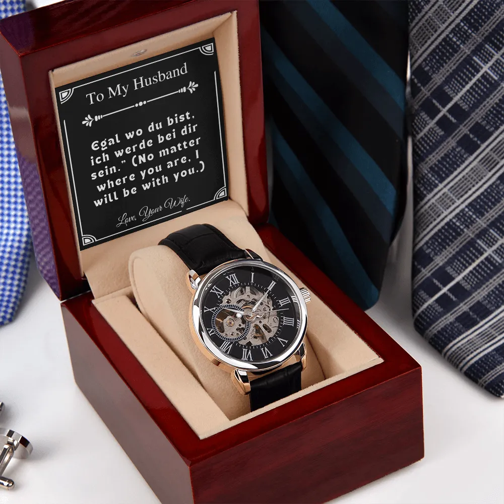 HeartFelt Gift for Husband Men's Openwork Watch