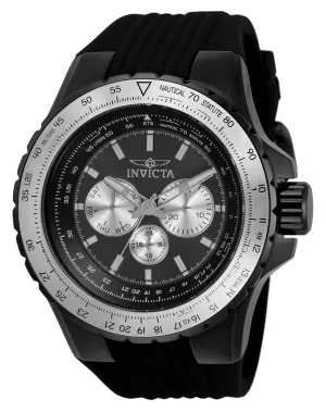 Invicta Aviator Men 50mm Stainless Steel Black Black dial Chronograph Quartz Watch