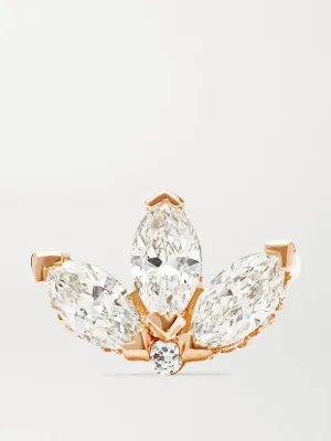 Lotus 18kt rose gold diamond earring