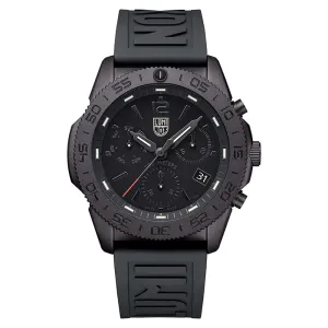 Luminox Men's Black Dial Rubber Band Pacific Diver Blackout Chronograph Swiss Quartz Watch - XS.3141.BO(2)