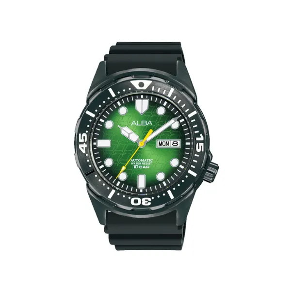 MECHANICAL GREEN DIAL BLK BEZEL BLK STRAP 42.4MM- AL4445X1Q