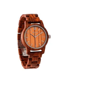 Men's Handmade Engraved Kosso Wooden Timepiece - Personal Message on the Watch