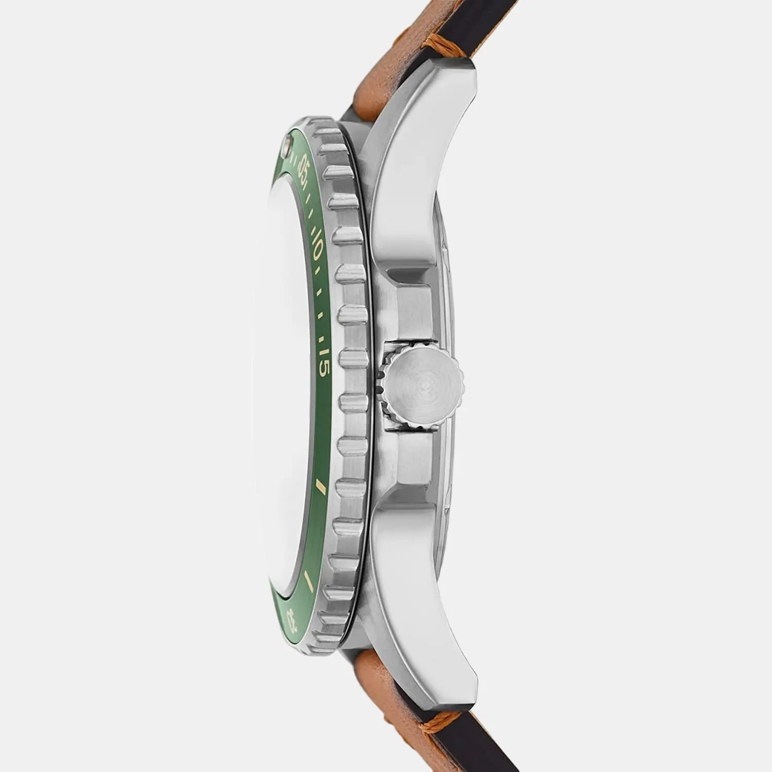 Men's Silver Analog Leather Watch FS5946
