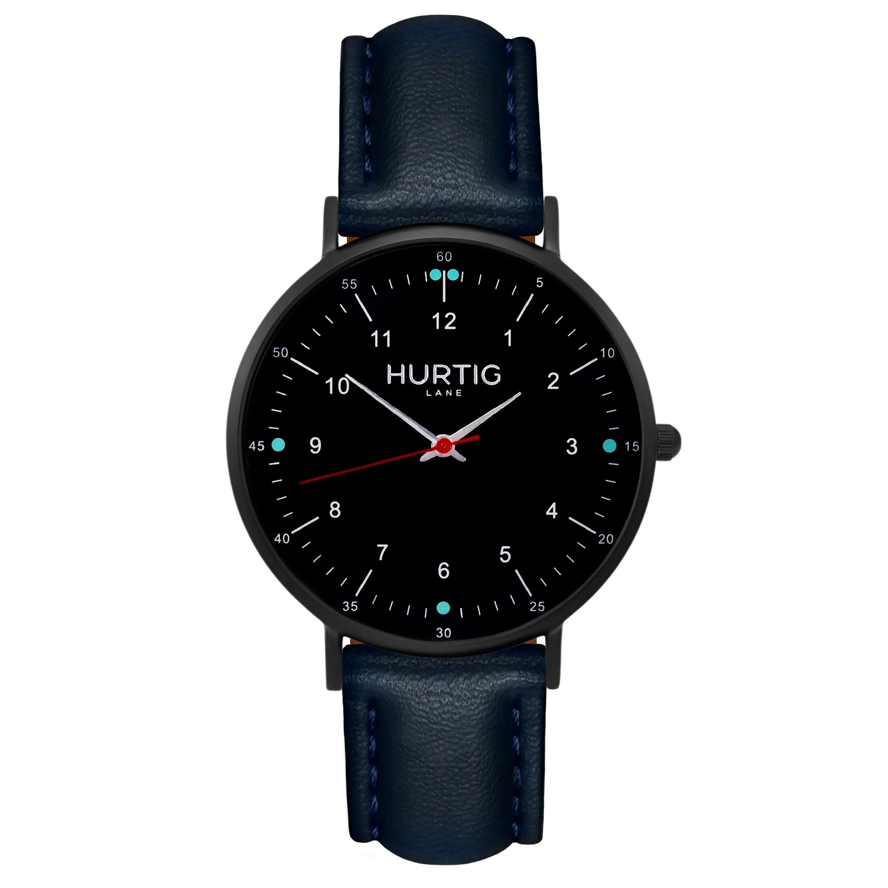Moderna Vegan Leather Watch All Black & Midnight