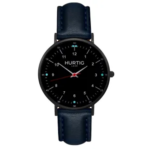 Moderna Vegan Leather Watch All Black & Midnight