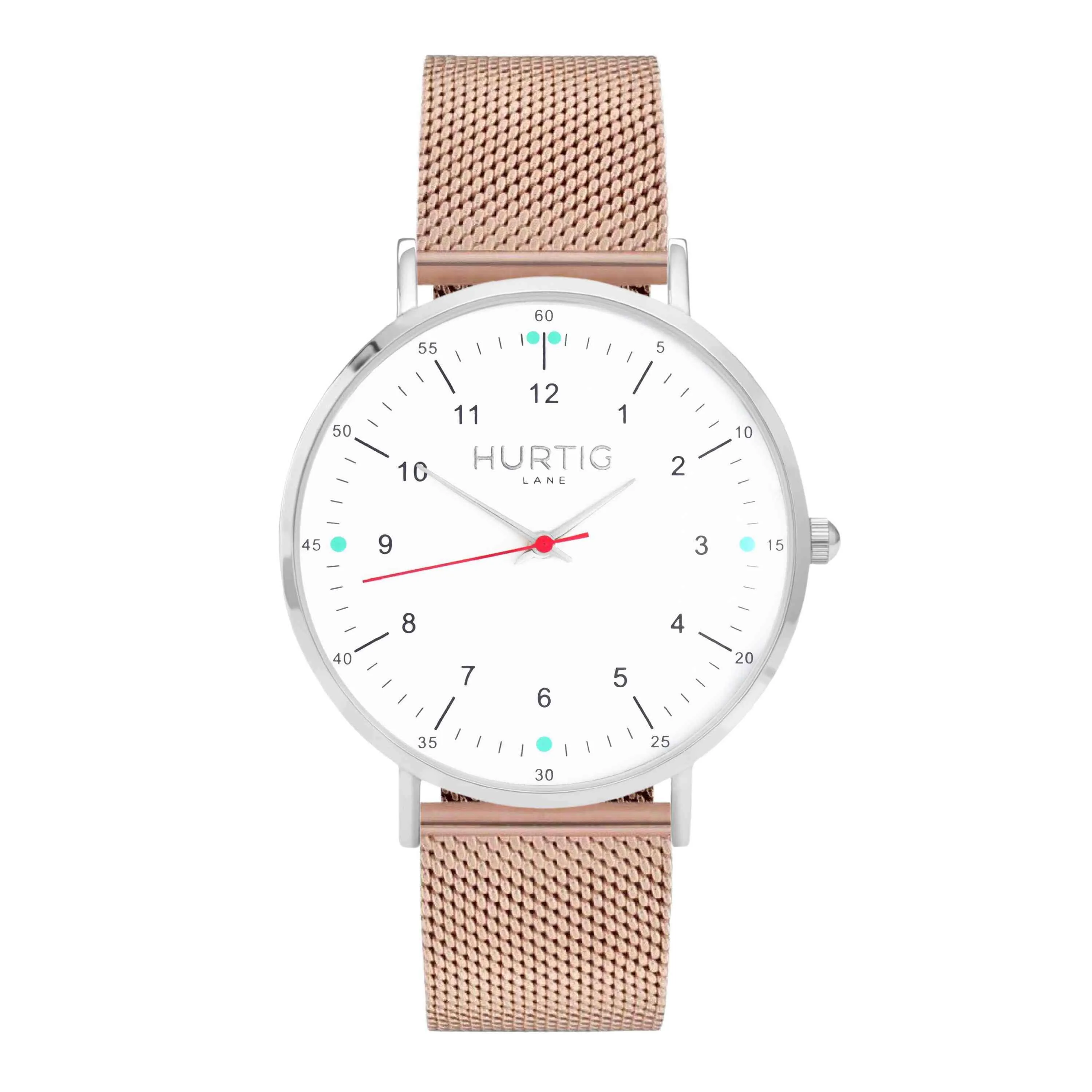 Moderno Stainless Steel Watch Silver, White & Silver