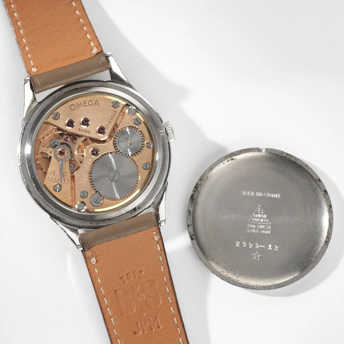 Omega Steel Oversize 37,5 mm Watch Ref 2603-12 from 1950s